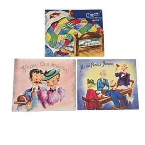 Vintage 40s Surprise Humorous Greetings Pop-Up Cards Lot Of 3